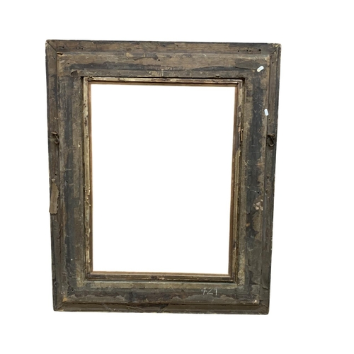 1583 - Very large antique gilt and gesso wooden picture frame, external measurement 113cm x 92cm