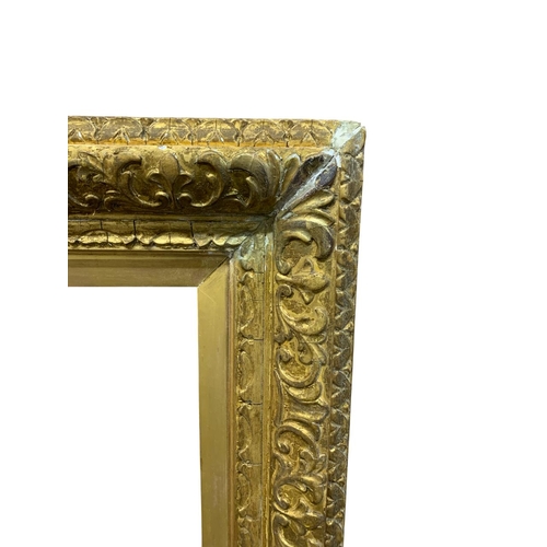 1584 - Very large antique gilt and gesso wooden picture frame, external measurement 120cm x 90cm