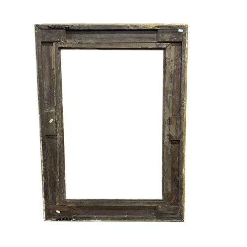 1584 - Very large antique gilt and gesso wooden picture frame, external measurement 120cm x 90cm