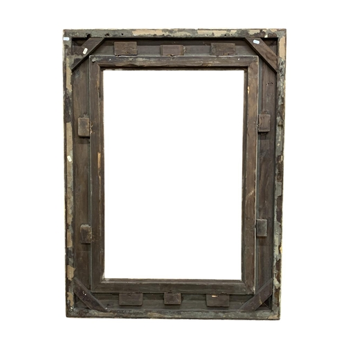 1585 - Very large antique gilt and gesso wooden picture frame, external measurement 125cm x 95cm