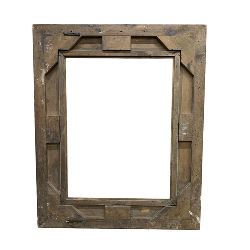 1586 - Very large antique gilt and gesso wooden picture frame, external measurement 115cm x 95cm