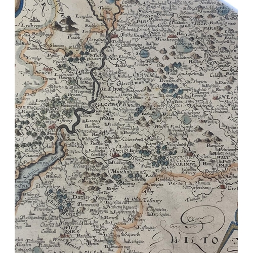 571 - Hand coloured map of Gloucestershire, the map being based on the first survey of the county by Chris... 