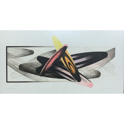 1574 - Arichi Yoshito (b.1949) Spacetime 27b, aquatint print, signed and numbered 13/30, 90cm x 45cm, frame... 