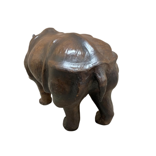 572 - Liberty of London Omersa leather rhinoceros footstool with inset glass eyes, original 1930's example... 