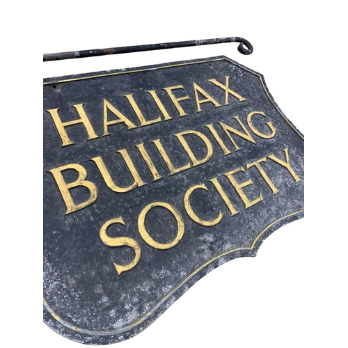 1031 - Advertising - Halifax Building Society' double sided aluminium sign, with black background and hand ... 