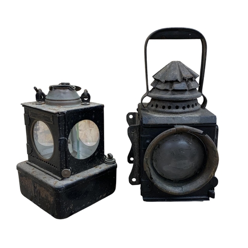 515 - Quantity of vintage railway lanterns to include Welch patent and Eastgate & Sons military example, l... 