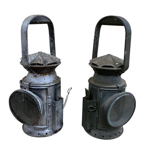 515 - Quantity of vintage railway lanterns to include Welch patent and Eastgate & Sons military example, l... 