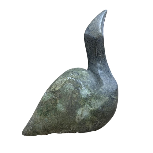 579 - Primative Inuit stone carving of bird, H 22cm