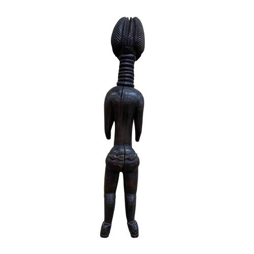 298 - Large hand carved wooden African tribal fertility figure, H 90cm