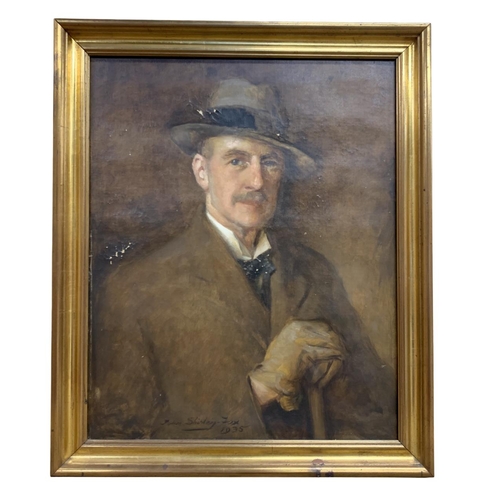 1602 - John Shirley-Fox (British,1860-1939) bust portrait of gentleman, oil on canvas, signed and dated, 65... 