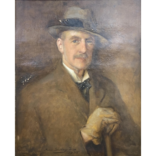 1602 - John Shirley-Fox (British,1860-1939) bust portrait of gentleman, oil on canvas, signed and dated, 65... 