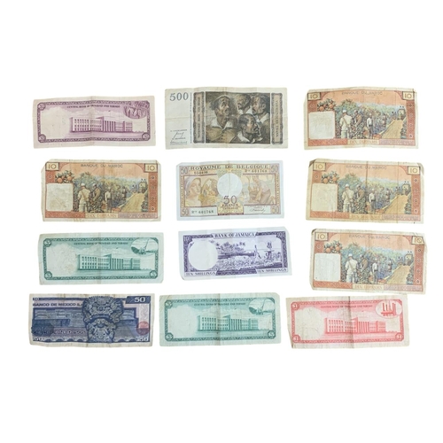 184 - Assortment of various 1950's/1960's world bank notes including 1957 Belgian 500 franks etc (12)