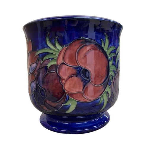 402 - Moorcroft Pottery Anemone pattern floral jardiniere, signed to base, H 17cm x D 17cm