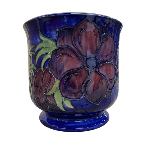 402 - Moorcroft Pottery Anemone pattern floral jardiniere, signed to base, H 17cm x D 17cm