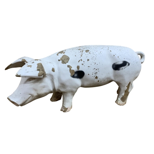 591 - Two resin butchers shop display pigs, L 60cm x H 23cm (2)