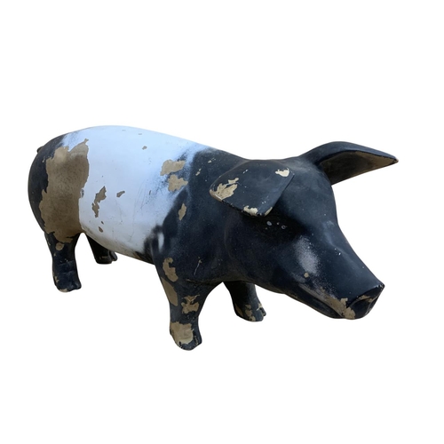 591 - Two resin butchers shop display pigs, L 60cm x H 23cm (2)