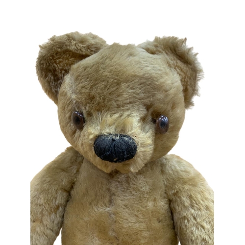 529 - Vintage Chad Valley mohair teddy bear, having articulated joints and velveteen pads, original label ... 