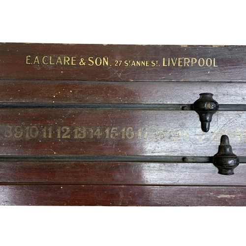 441 - Hand painted wooden snooker scorer, having hand painted gilded lettering, 'E.A Clare & Son, Liverpoo... 