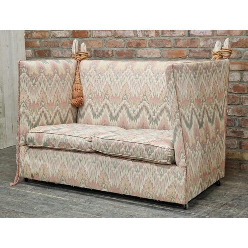 1210 - 20th century Knole sofa with floral upholstery, H 107cm x W 142cm x D 76cm