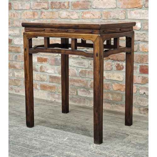 1225 - Antique Chinese wine table, H 80cm x W 67cm x D 52cm