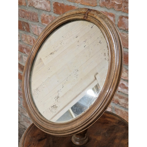 1229 - Victorian walnut shaving stand with turned column support, H 134cm