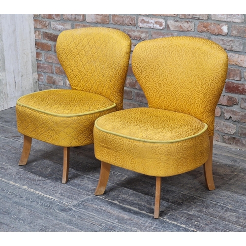 1230 - Pair of mid century cocktail chairs, H 80cm (2)