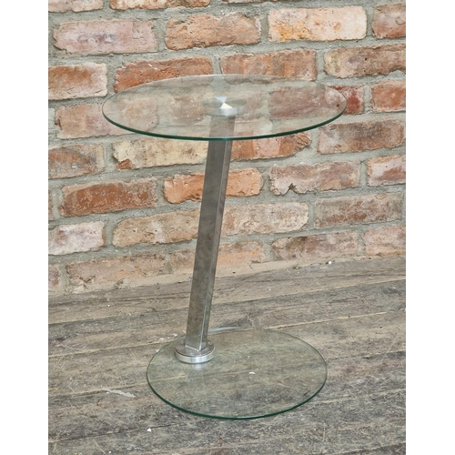 1278 - B & B Italia 'globe' chrome and glass table, H 54cm x W 43cm