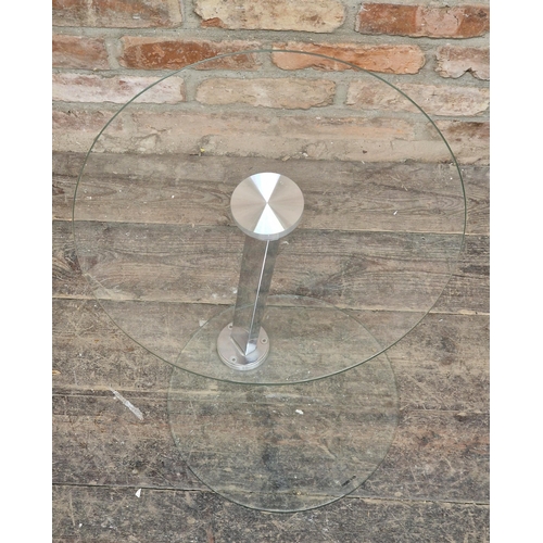 1278 - B & B Italia 'globe' chrome and glass table, H 54cm x W 43cm