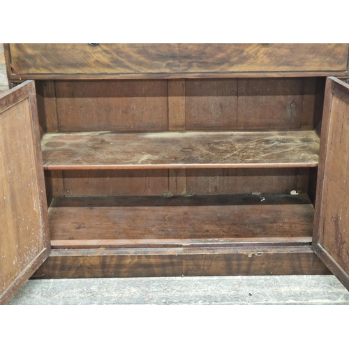 1321 - 19th century mahogany secretaire bookcase with astragal glazed doors and fitted interior, H 251cm x ... 