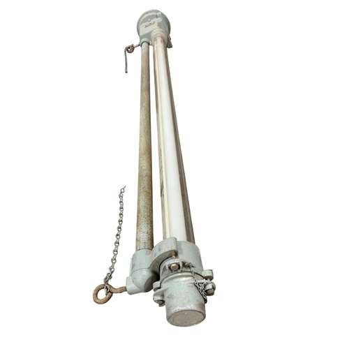 1164 - Vintage explosion proof aluminium industrial fluorescent ceiling light, AEI Lamp & Lighting Co of He... 