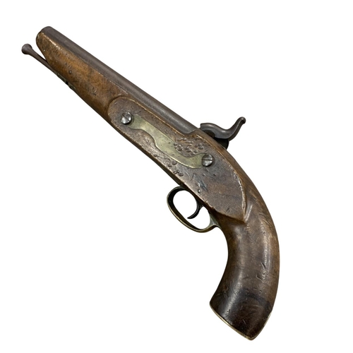 239 - 18th century Georgian flintlock pistol, having original ramrod, L 40cm