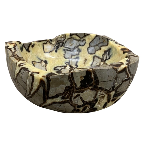 1092 - Natural History - Very large hand carved Septarian stone bowl, obtained from Madagascar, D 35cm x H ... 