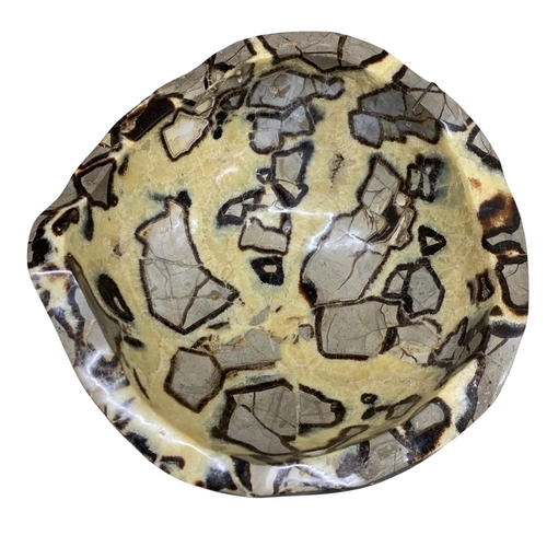 1092 - Natural History - Very large hand carved Septarian stone bowl, obtained from Madagascar, D 35cm x H ... 