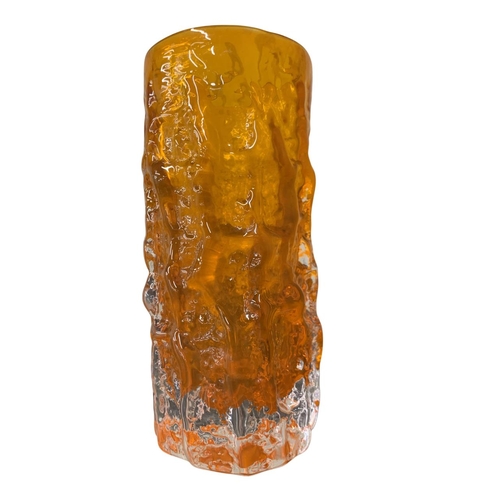 405 - Whitefriars tangerine bark vase by Geoffrey Baxter, H 15cm