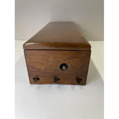 210 - Good late Gerogian walnut cased music box possibly by Francios Lecoultre, stamped 5822, playing four... 