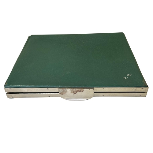 186 - Good quality vintage leather and chrome travel desk portfolio by Cleghorn of Edinburgh, with waterfa... 