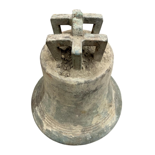 505 - Large bronze church bell by J. Murphy of Dublin, stamped with makers name and date, having original ... 