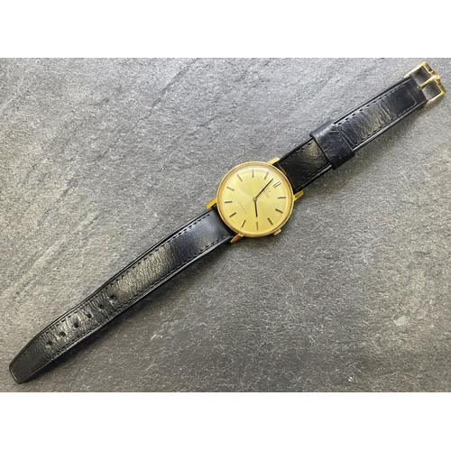 6 - Vintage Omega Geneve gents gold plated dress watch, 32mm case, gilt dial with baton markers, origina... 