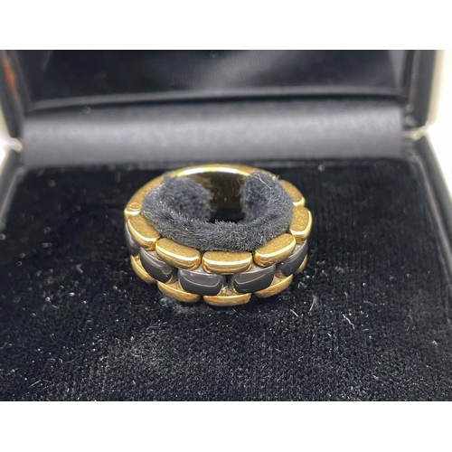 50 - 18ct Chanel 'Ultra T53' black ceramic articulated ring, size O, 11.3g, with orignal box and various ... 