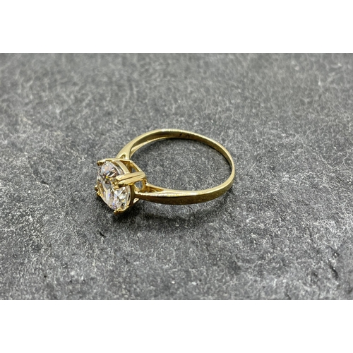 62 - 9ct gold ring set with a single cushion cut mystic quartz, size N, together with another 9ct gold ri... 