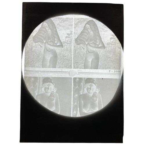 175 - Mixed quantity of antique glass negative slides depicting nude women, some performing unspeakable ac... 