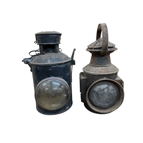 518 - Quantity of vintage railway lanterns to include C&M Polkey and Lucas examples, largest H 33cm (10)