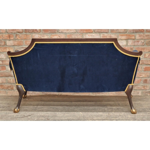 1363 - Atelier Versace - Exceptional quality mahogany two seat sofa with giltwood decoration and carved swa... 