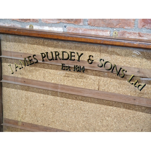 1401 - 19th century original wall mounted shop display case by James Purdey & Sons, removed from Purdey & S... 