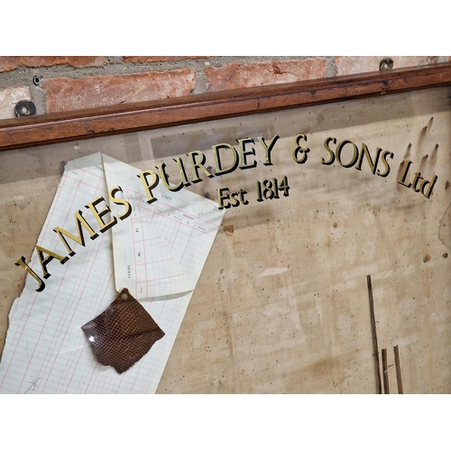 1402 - 19th century original wall mounted shop display case by James Purdey & Sons, removed from Purdey & S... 