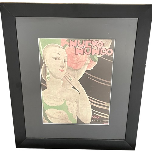 1610 - Pair of original Art Deco magazine cover prints, to include 'Nuevo Mundo' and 'La Esfera', 28cm x 20... 