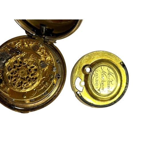 17 - Markwich Markham of London - Georgian cased Ottoman pocket watch for the Turkish market, inlaid tort... 