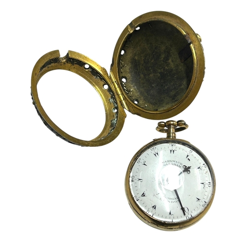 17 - Markwich Markham of London - Georgian cased Ottoman pocket watch for the Turkish market, inlaid tort... 