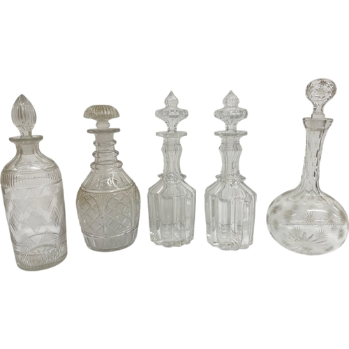 380 - Quantity of 19th and early 20th century glassware to include ten decanters & stoppers, featuring mat... 