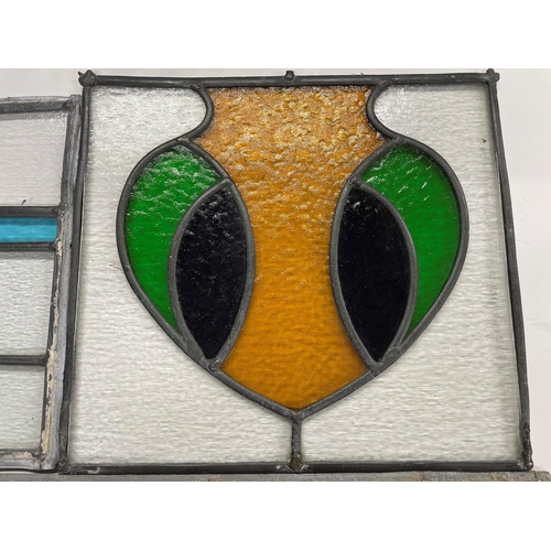 406 - Mixed quantity of stained glass window panels, largest 43cm x 33cm (4)